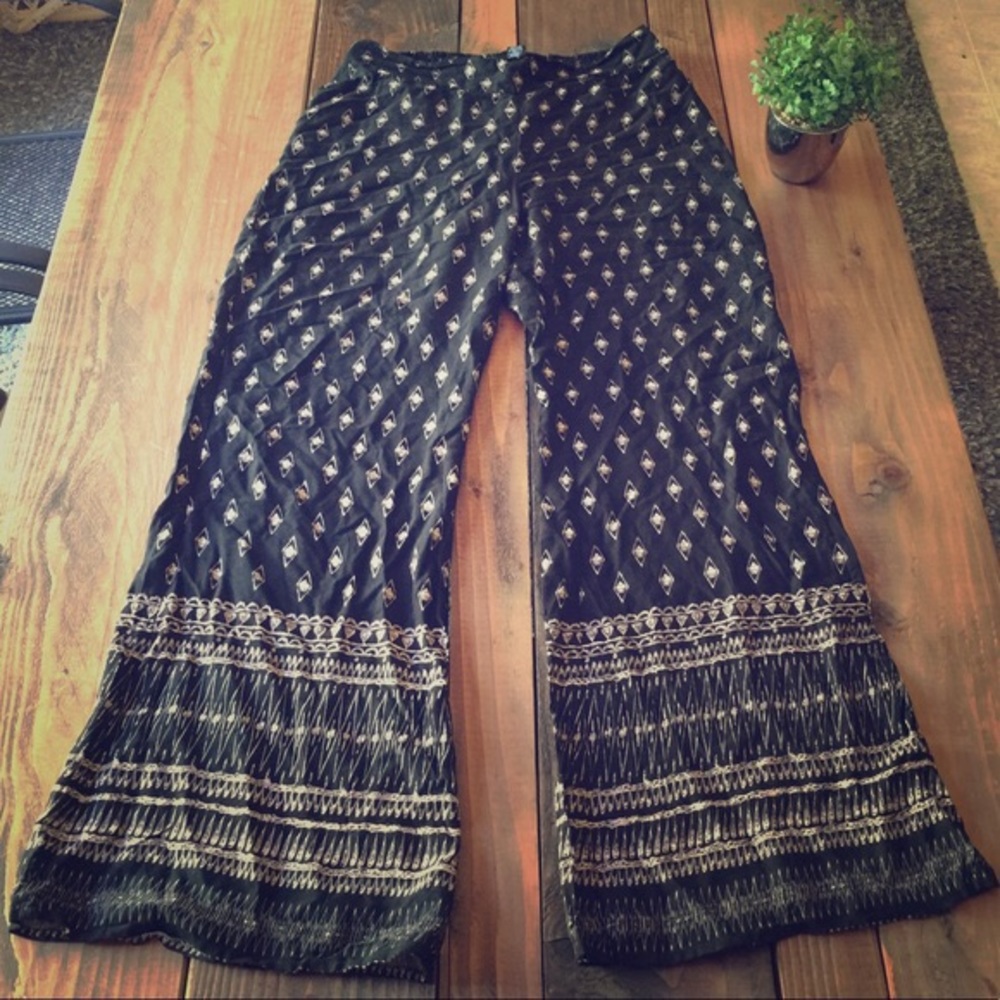 Stretch waist bohemian printed pants